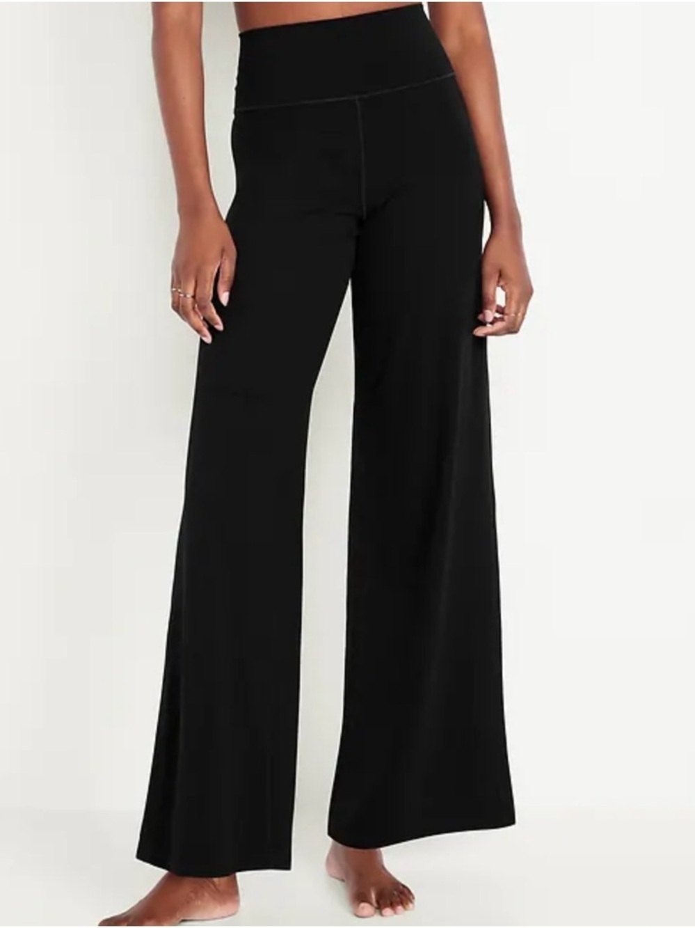 High-Waist Wide-Leg Women’s Pants - Black